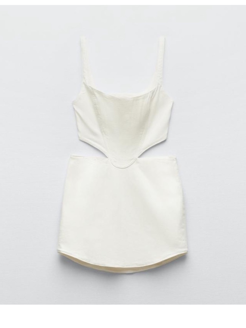 Zara Ivory denim Cutout Mini Dress
